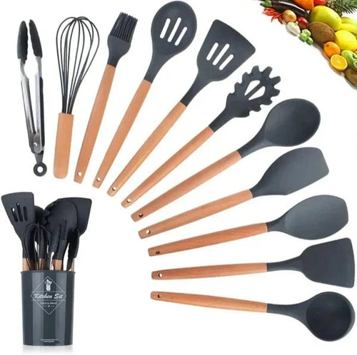 Jogo Utensílios de Cozinha em silicone - 12 Peças